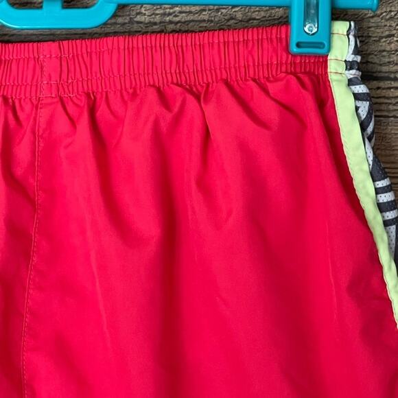 Nike Dri-Fit Running Shorts Neon Pink White Black Chevron Sides Size XS - Picture 5 of 9